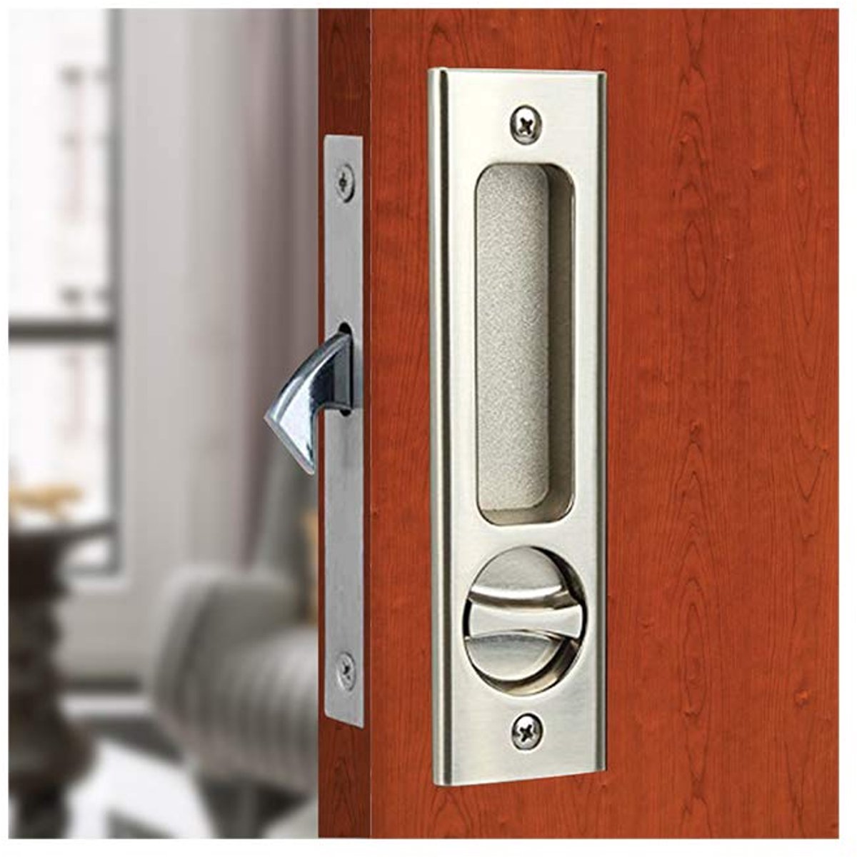 Schuifdeur Slot Insteekslot Handvat Onzichtbaar Verzonken Handvat Klink Meubels Houten deurslot/160 mm-zilver - ShopVlot