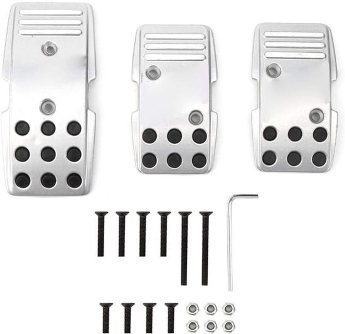 Universele Antislip Aluminium Pedaal Covers Set voor Handgeschakelde Auto's (3 Delen)