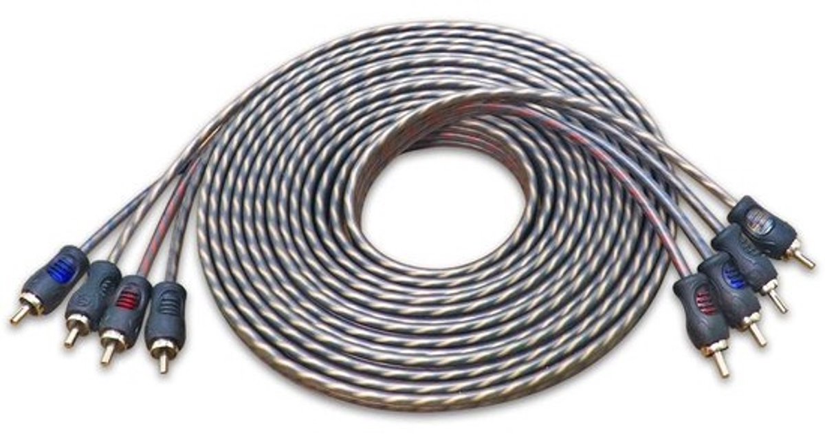 4 Kanaals RCA Audio Kabel 5.2m met Ruisonderdrukking