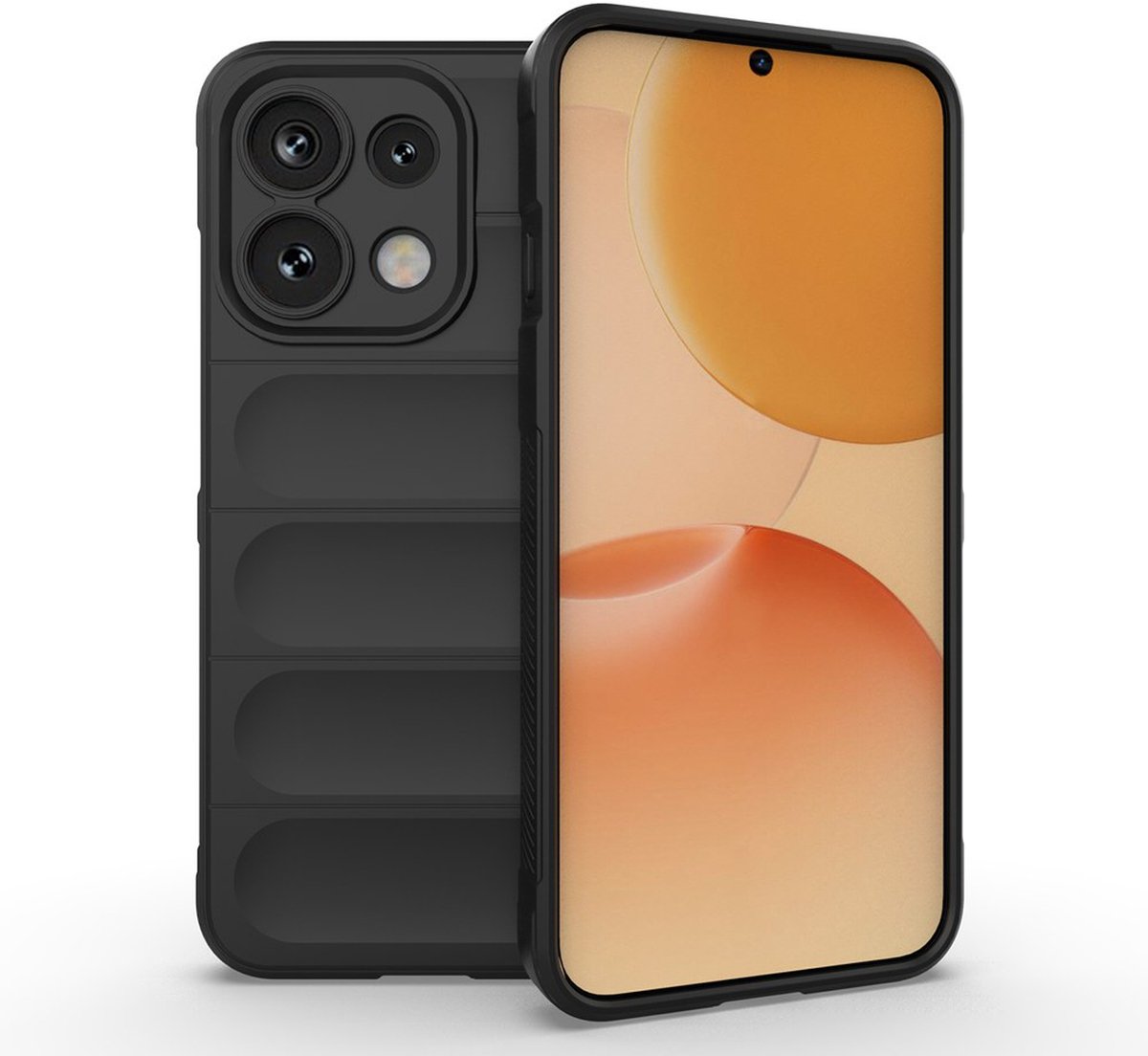 MobyDefend Hoesje - Geschikt voor Oppo Reno16 F/FS - TPU Gripcase - Zwart