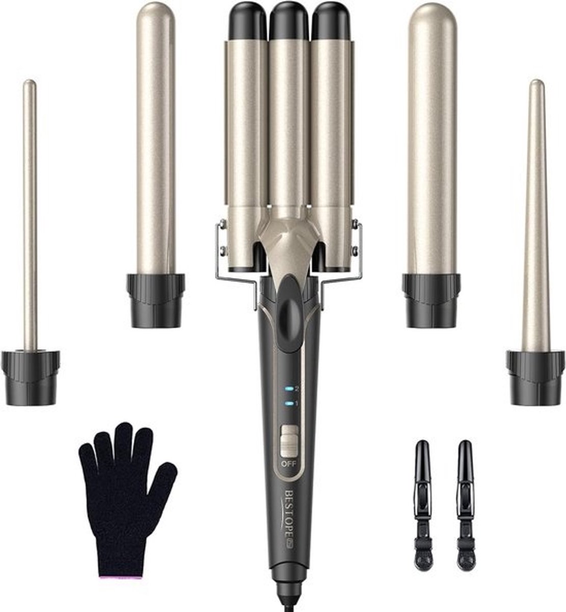 Krultang 5 in 1 - Stijltang met Opzetstukken - Multistyler - Haaroplossing