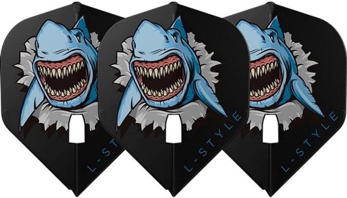 Set Stevige Dartpijlen Flights Standaard Vorm L1 Zwart Haai