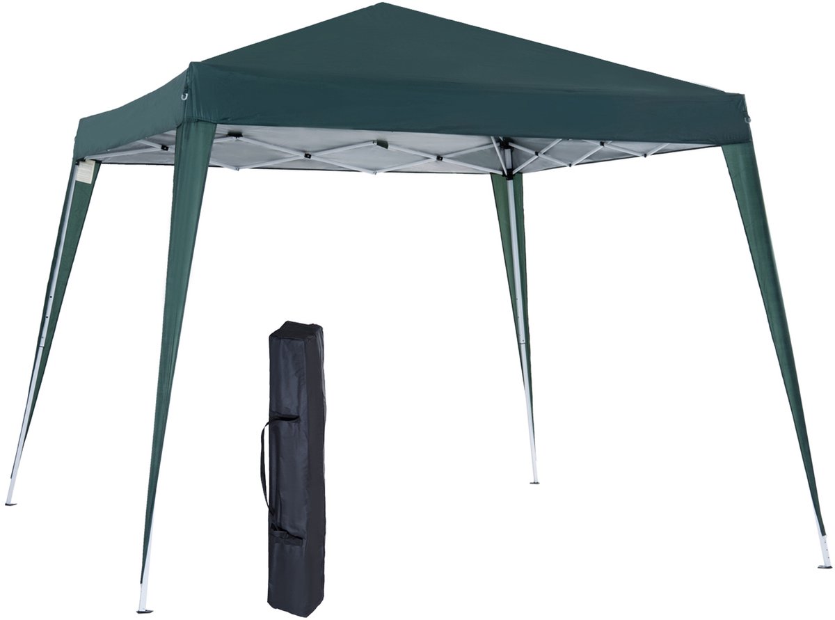 Opvouwbare tent 2,4x2,4m Waterdichte tuinpaviljoen Pop-up ontwerp Stalen frame en Oxford-doek voor buitengebruik Groen