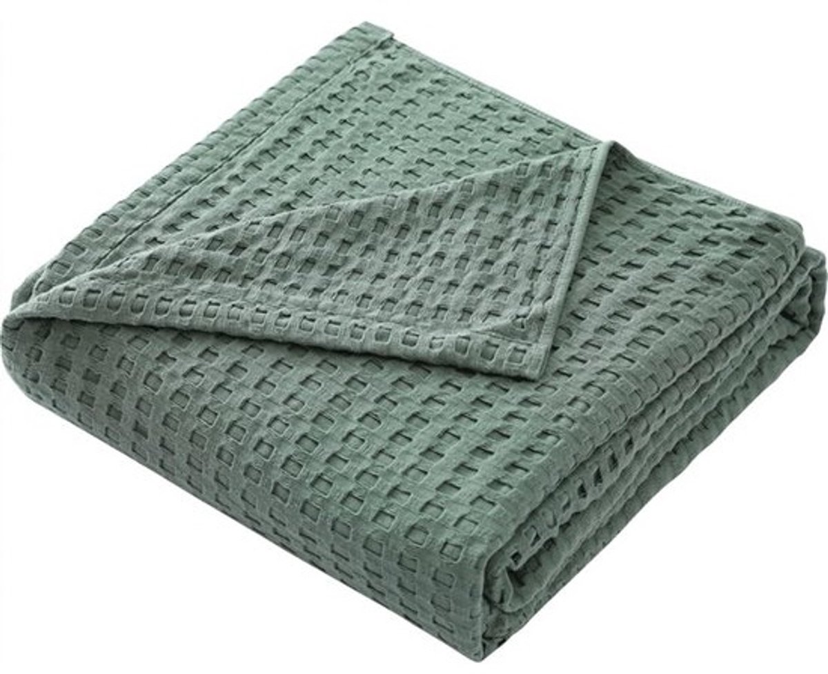 Katoenen Wafel Piqué Sprei en Woondeken Zacht en Luchtig 150x200 cm