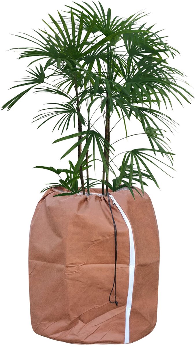 Beschermhoes voor potplanten - Thermische winterbescherming - Met trekkoord - 70 x 65 cm