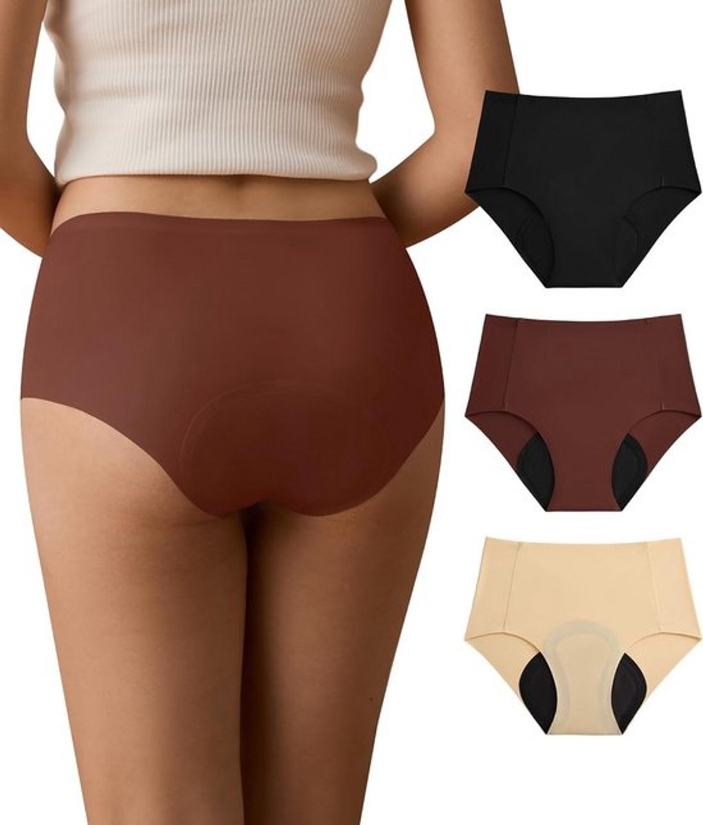 Menstruatie Ondergoed voor Vrouwen - Hoge Taille Naadloze Briefs, Lekvrij, Geschikt voor Sterke Bloedingen, 40 ml
