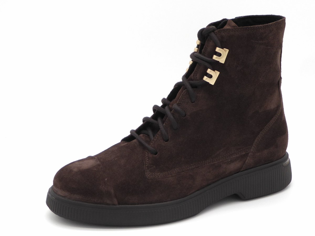 Durea Dames Veterboot - 9837-838-5521 Donkerbruin - Wijdte K - Maat 5½ (38.5)