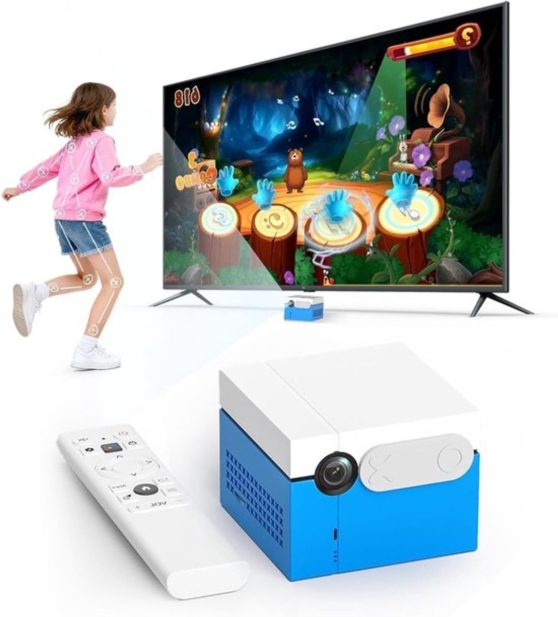 Interactieve Spelconsole voor Kinderen en Gezinnen, HD Camera, 41+ Spellen, Geen Controllers of Abonnementskosten, Perfect voor Gezinsplezier en Samenwerking