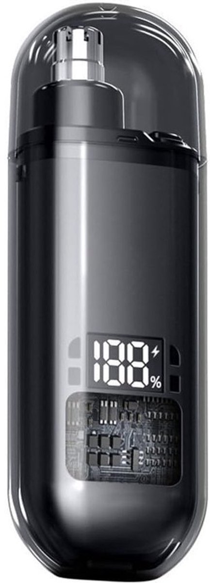 Neushaartrimmer Digitaal - Precisie Trimmer - Nauwkeurig Verzorgen - Ingebouwde Batterij - 11 x 7 x 3 cm - Zwart