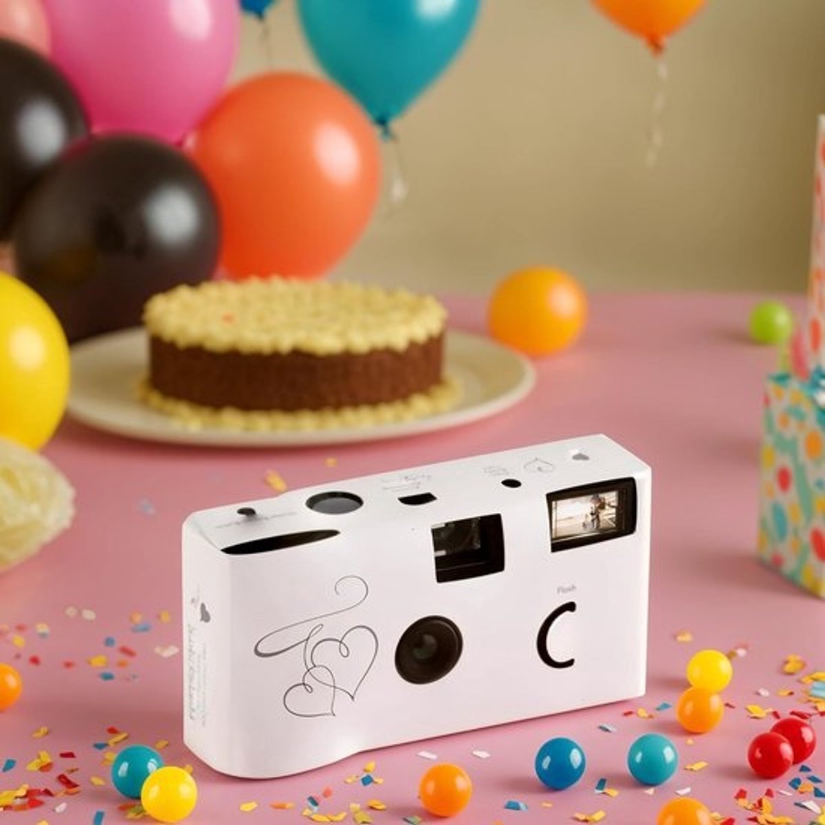 Wegwerpcamera met flitser - Filmcamera eenmalig gebruik - Feestelijke herinneringen vastleggen - Ingebouwde flash compact