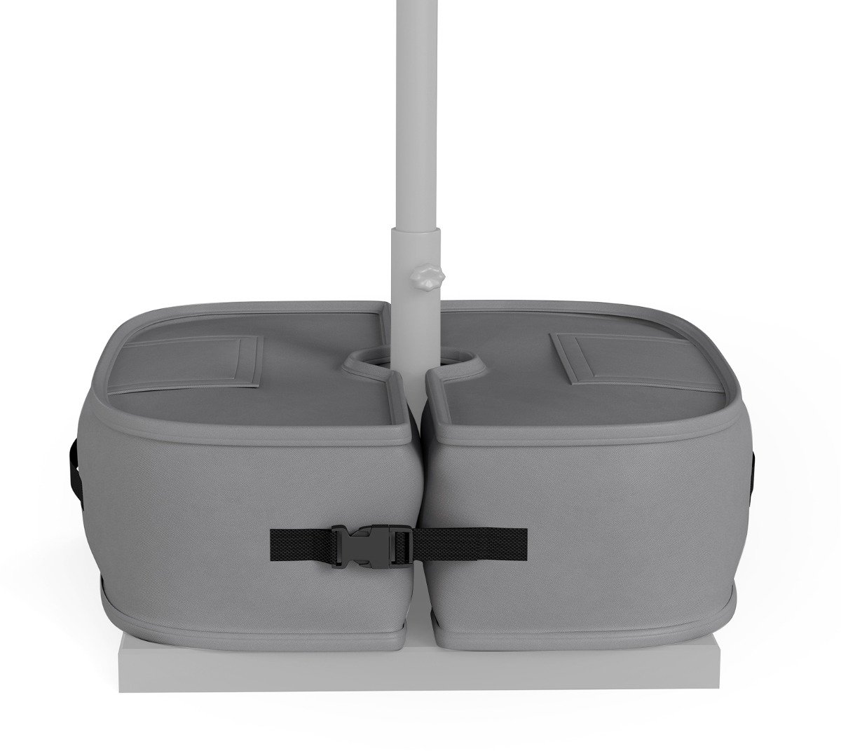 SureDeal® - Parasol - Parasolstandaard Verzwaringszakken - Parasols - Sleufopeningen Draagbare Parasolstandaard - Terras - 47x47x16 cm - Grijs