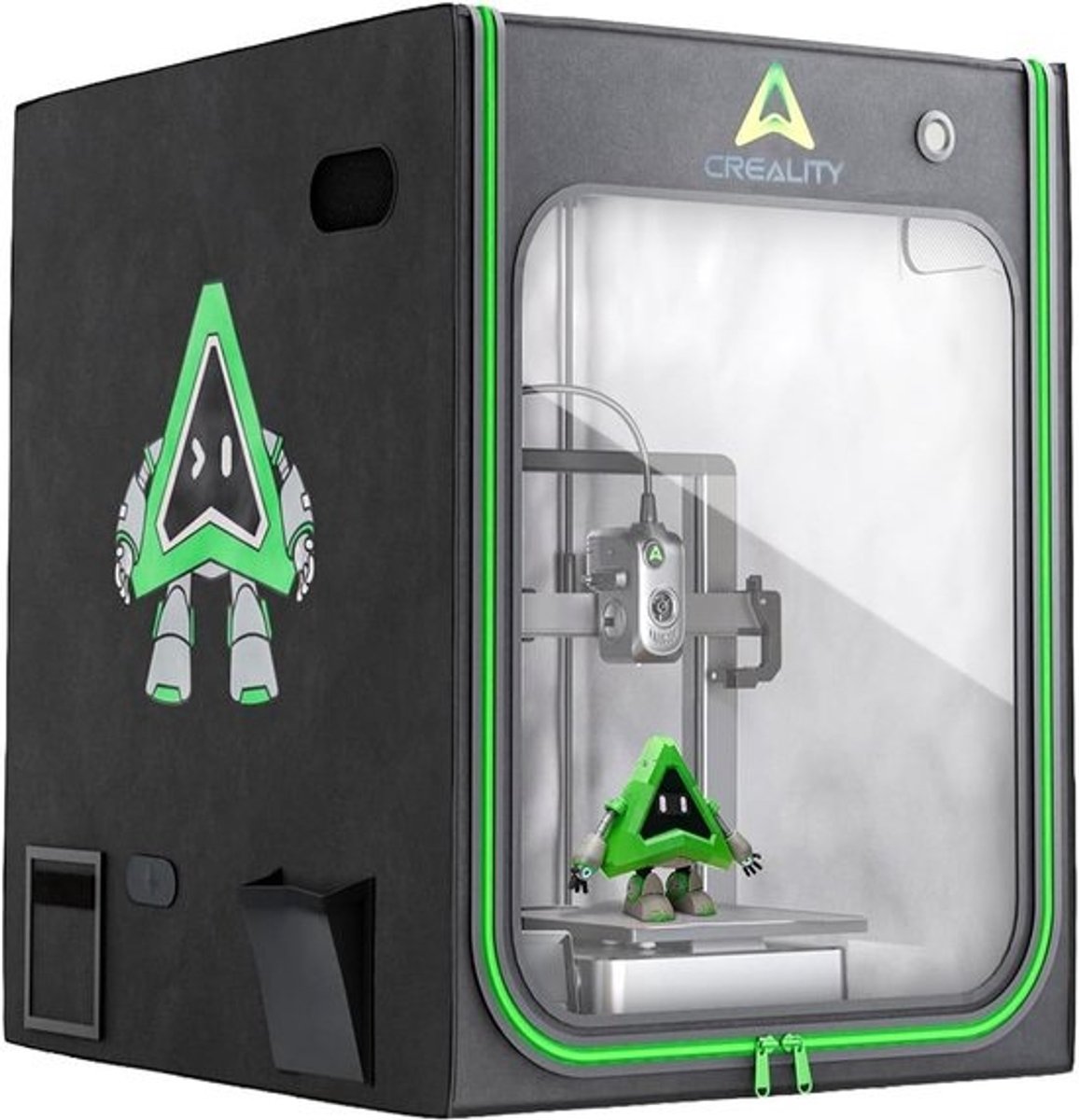 3D Printer Behuizing - Isolerende Cover - Stabiel Printen - Ventilatie en LED - 520x600x720 mm - Zwart