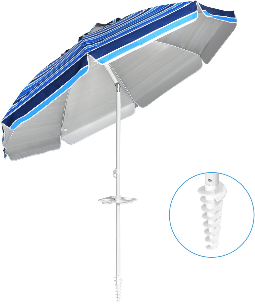 SureDeal® - Parasol - Strandparaplu UPF - Draagbare Parasolparaplu Strand - 2,2x2,2 cm - Donkerblauw