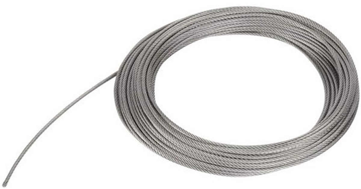 Roestvrijstalen Veiligheidskabel 20m | 2mm, 2.5mm, 3mm Dikte