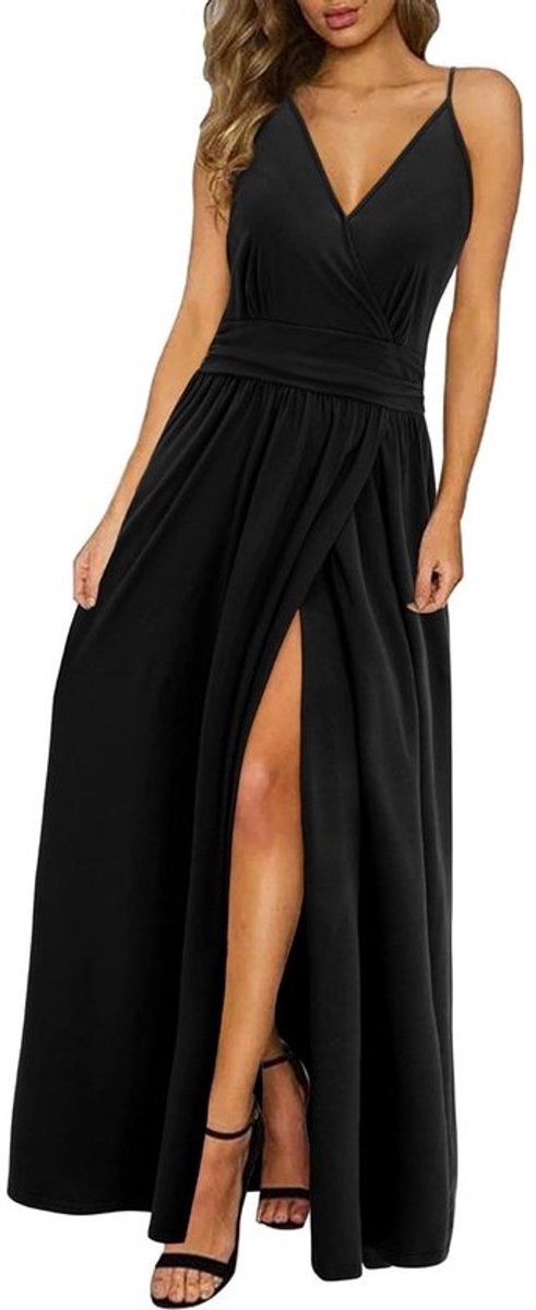 Zomer V Hals Lange Maxi Jurk voor Dames - Casual Boho met Split