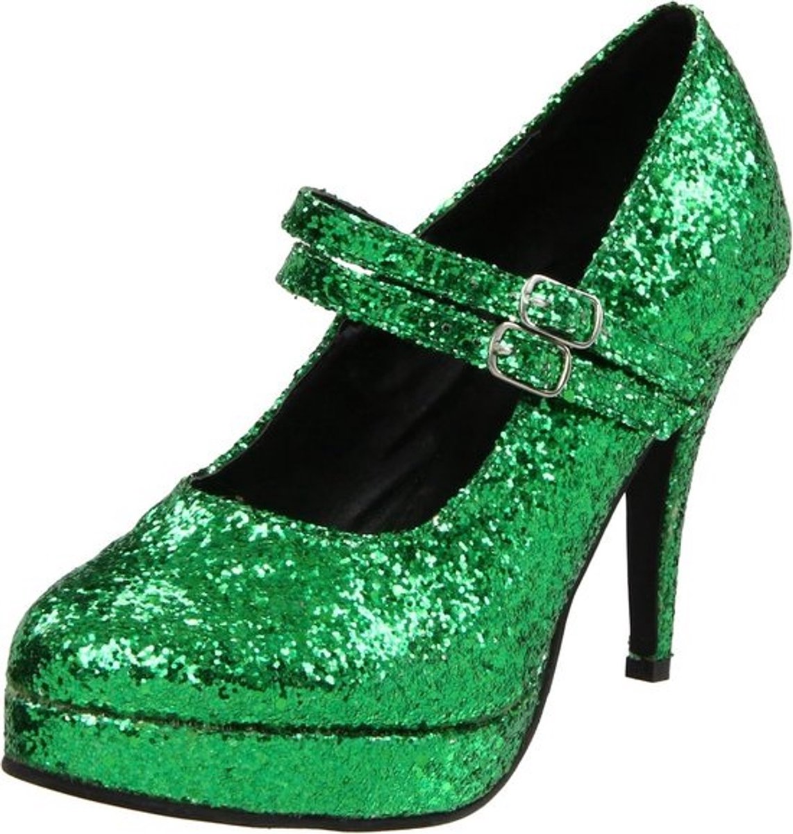 Dames Mary Jane Pumps Groene Glitter Hoge Hakken Feest Schoenen