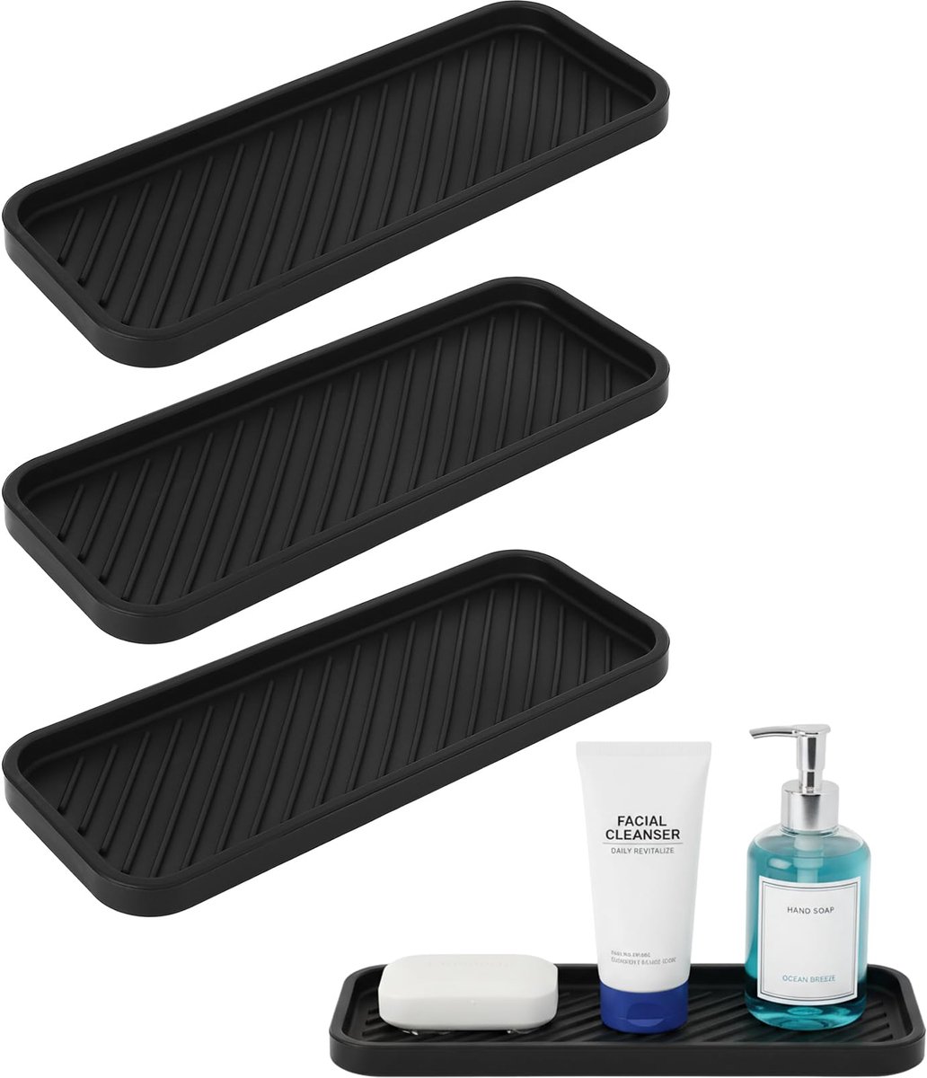 Siliconen Spoelbak Organizer - Antislip Opbergbakje - voor Keuken & Badkamer - 3 stuks
