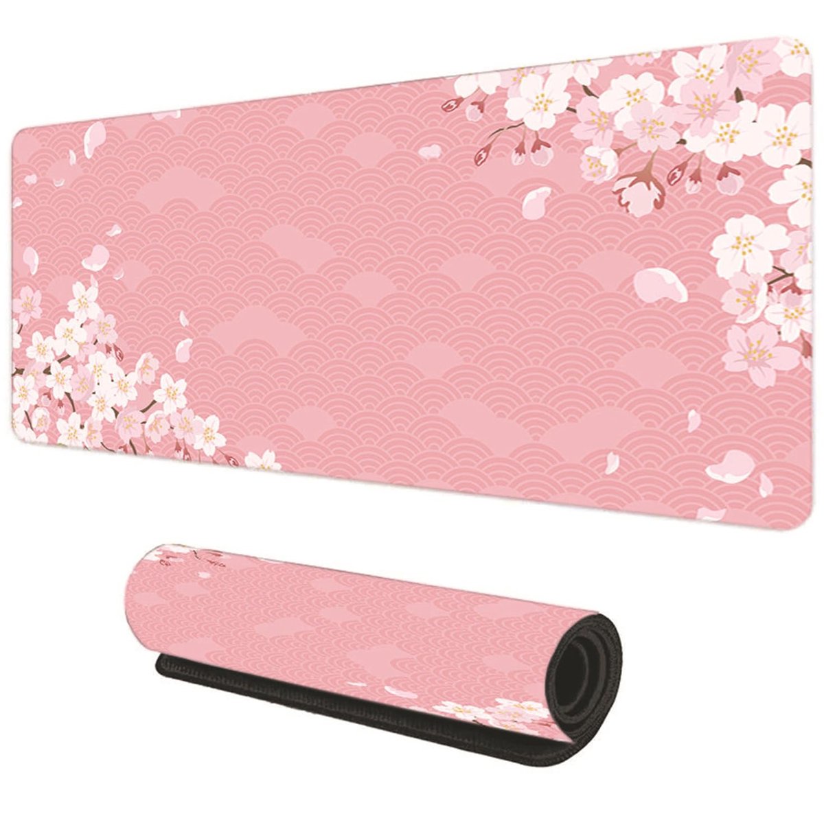 Gaming Muismat & Bureauonderlegger - XXL Antislip met Sakura Design - Voor PC, Laptop en Kantoor - Roze 80 x 30 cm