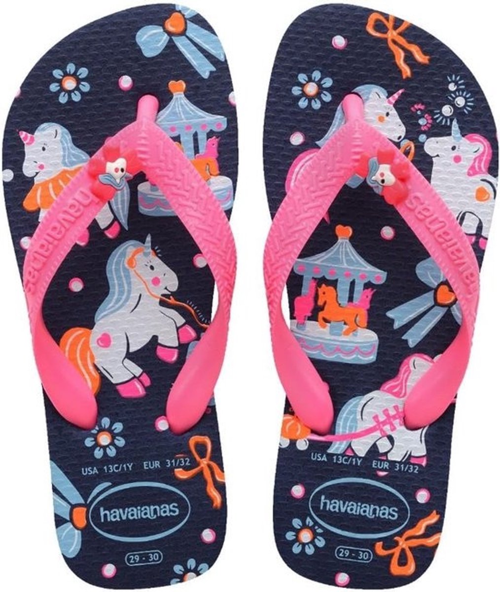 Kinderslippers Marineblauw Roze Rubberen Zool