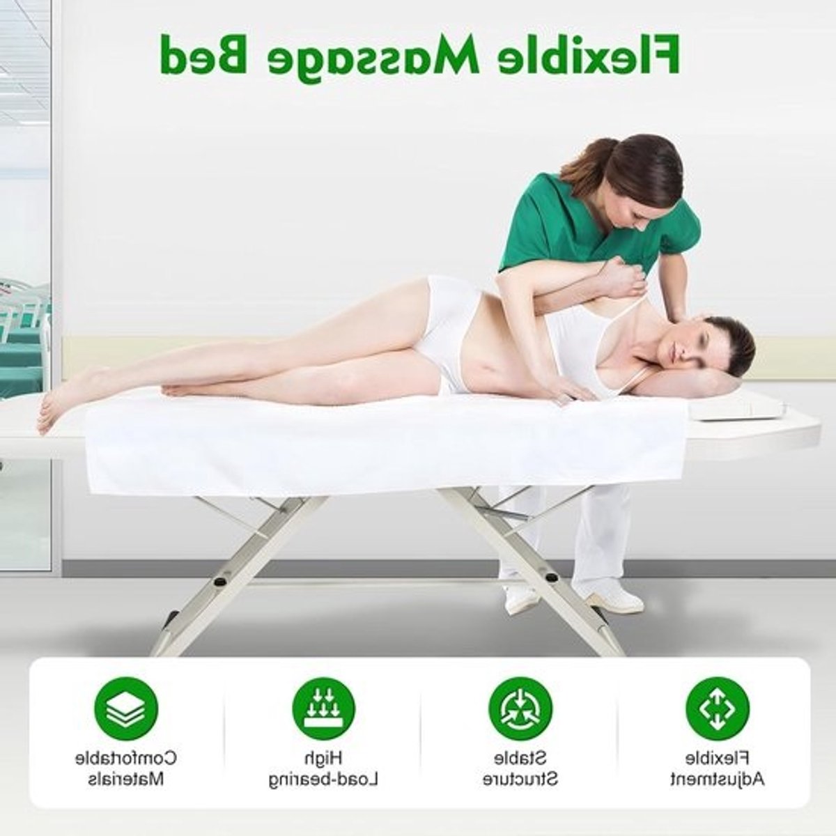 Massagetafel - Massagebed Spa - Professionele Therapie - Inklapbaar Lichtgewicht - 182 x 60 cm - Wit
