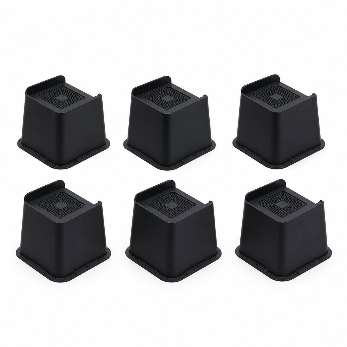 JustValue L-vormige Meubelverhogers 10,2 cm - 6 Stuks - Voor Bed, Bank en Tafel - Zwart