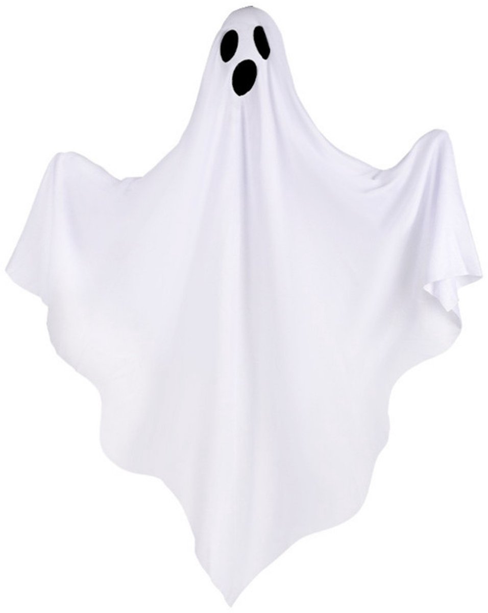 Hangende Halloween-geest van stof – 3 stuks – 68 x 50 cm – Geestdecoratie met diverse gezichtsuitdrukkingen – Decoratief spook – Accessoire voor Halloween-decoratie – Halloween-decoratiedoek – Geschikt voor het creëren van een Halloween-sfeer.
