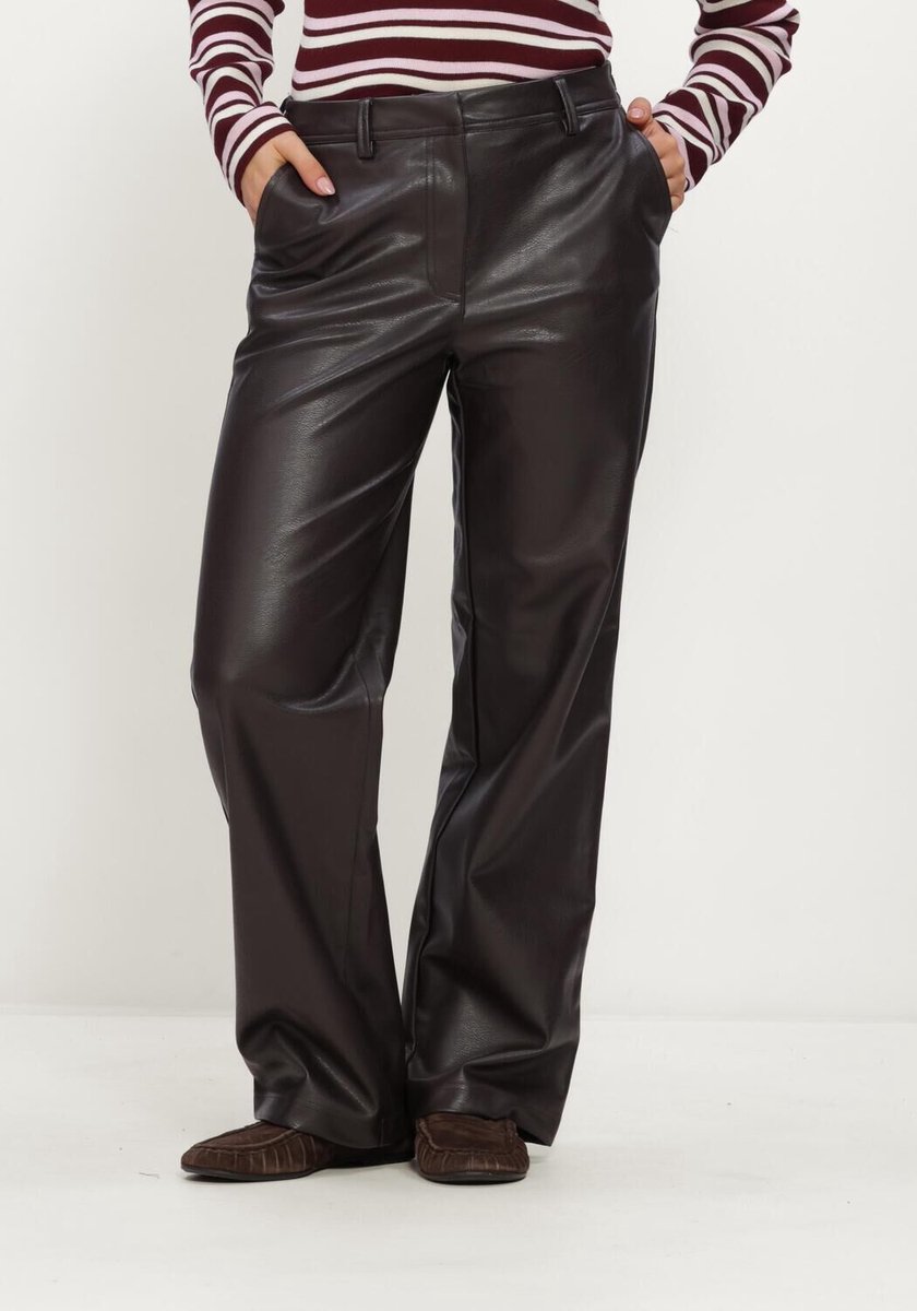Object Objliva Mw Wide Pants Noos Broeken Dames - Bruin - Maat 36