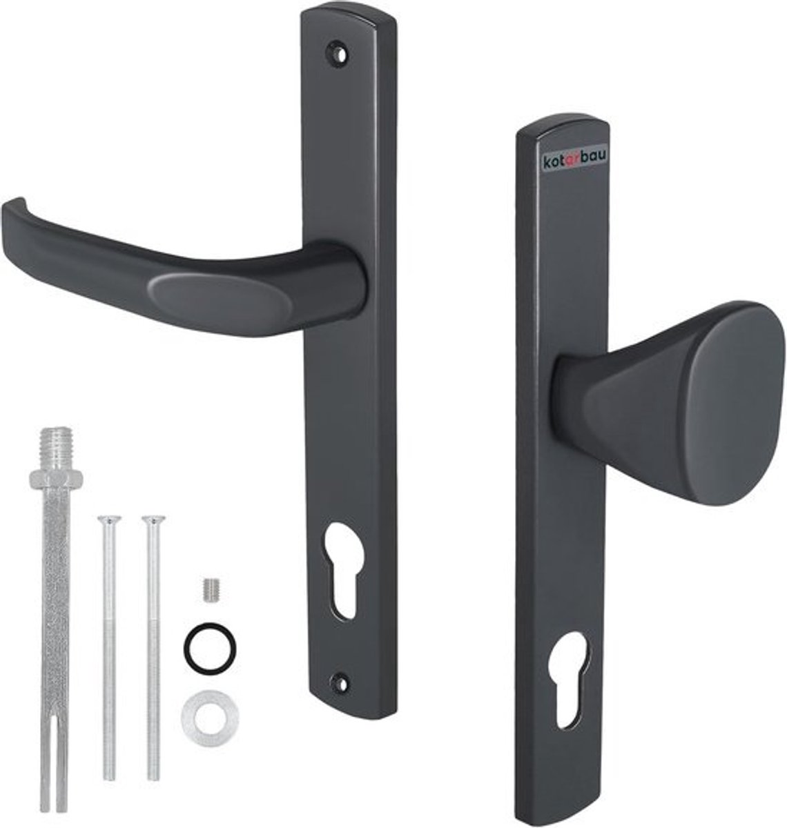 Deurklink Set - Deurbeslag Deurkruk - Deur Beveiligen - Aluminium Constructie - 92 mm Profiel - Antraciet
