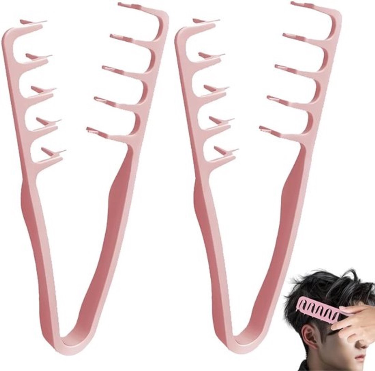 2-delige Textuurkam voor Volume en Kruldefinitie - Lichtgewicht Haarstyling Tool voor Dames