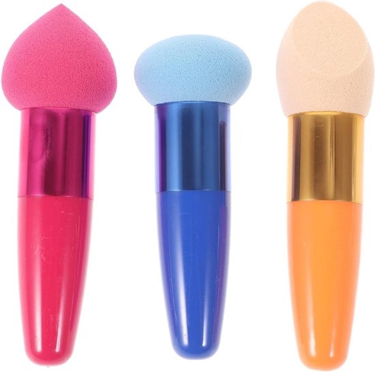 3-delige Make-up Spons Set voor Vrouwen - Lollipop Brush en Concealer Spons voor Perfecte Foundation Applicatie