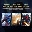 Trio van game-scènes ter illustratie van game-ondersteuning: Zwarte Stabilisator, FPS-teller, Kruisvizier.