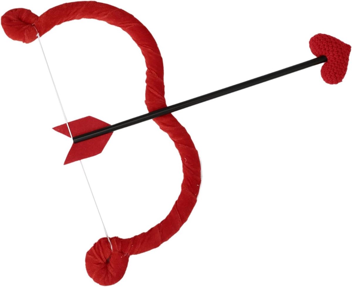 Kostuum met Boog - Cupido Accessoires - Themafeest Aankleden - Compleet Set - 44 cm Pijl - Rood
