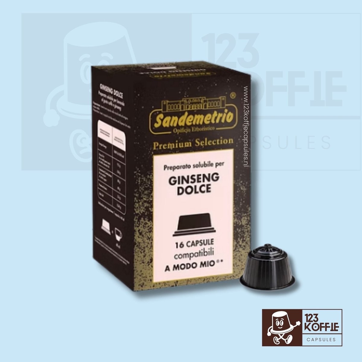 Ginseng koffie capsules A Modo Mio 16 stuks Sandemetrio