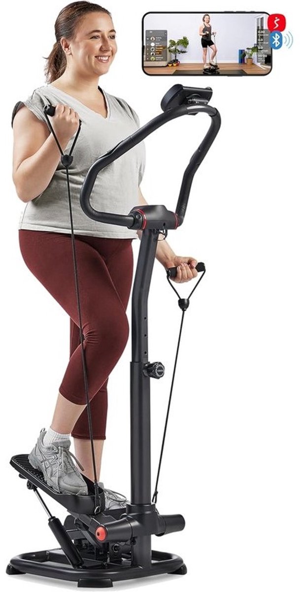 2-in-1 Power Stepper met Weerstandsbanden en Stuur - Cardio Fitness Trainingsapparaat