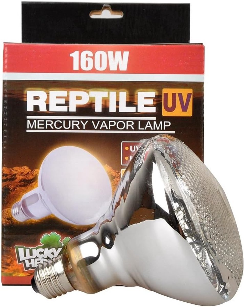 Mercury Vapor Lamp voor Terrarium met E27 Draad, UVA en UVB Licht, 100 Watt of 160 Watt voor Optimale Warmte en Verlichting