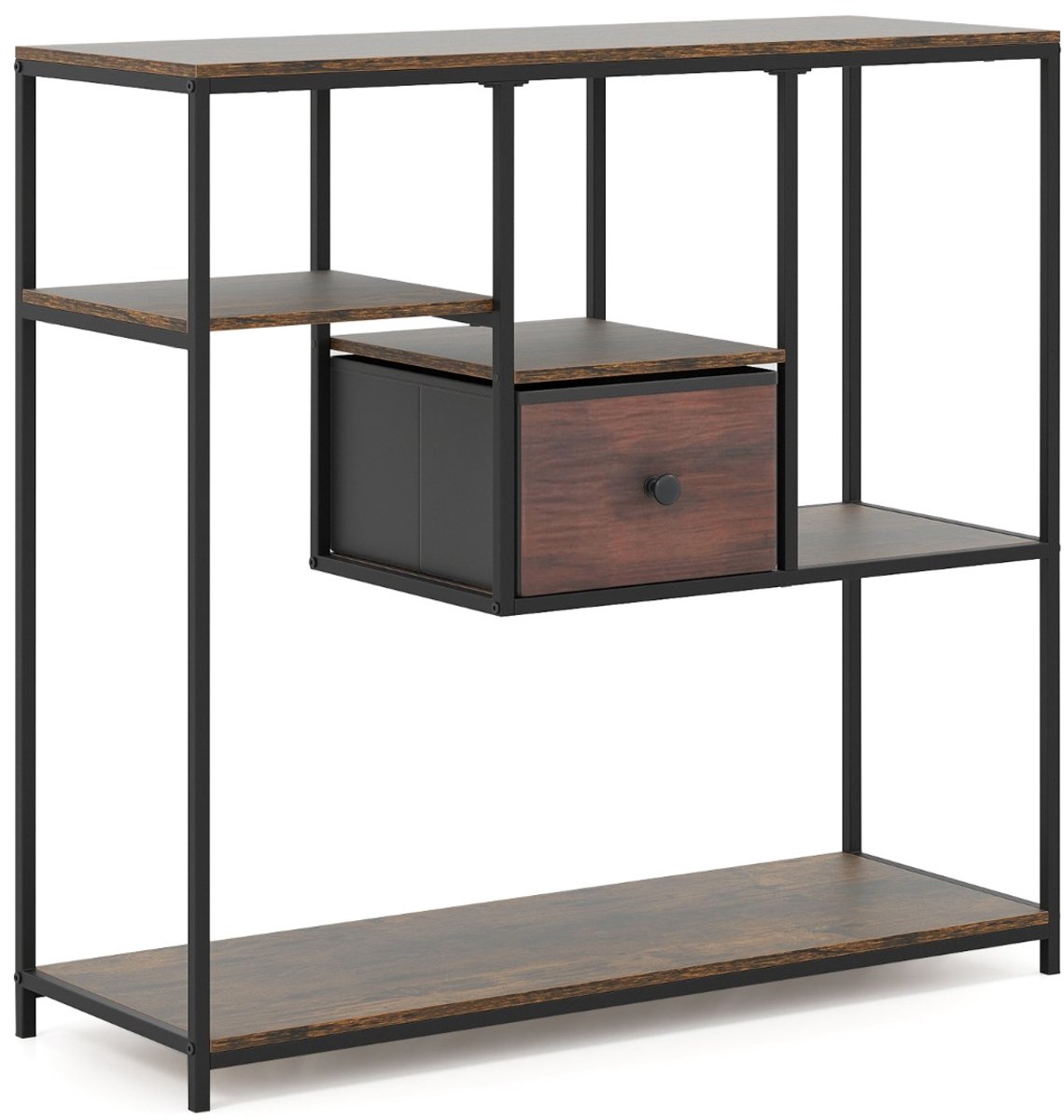 SureDeal® - Consoletafel - Console Tafel - Opbergruimte Tafel Achter - Lade - Plank - Niveaus - 35,56x101,6x96,52 cm - Koffiebruin