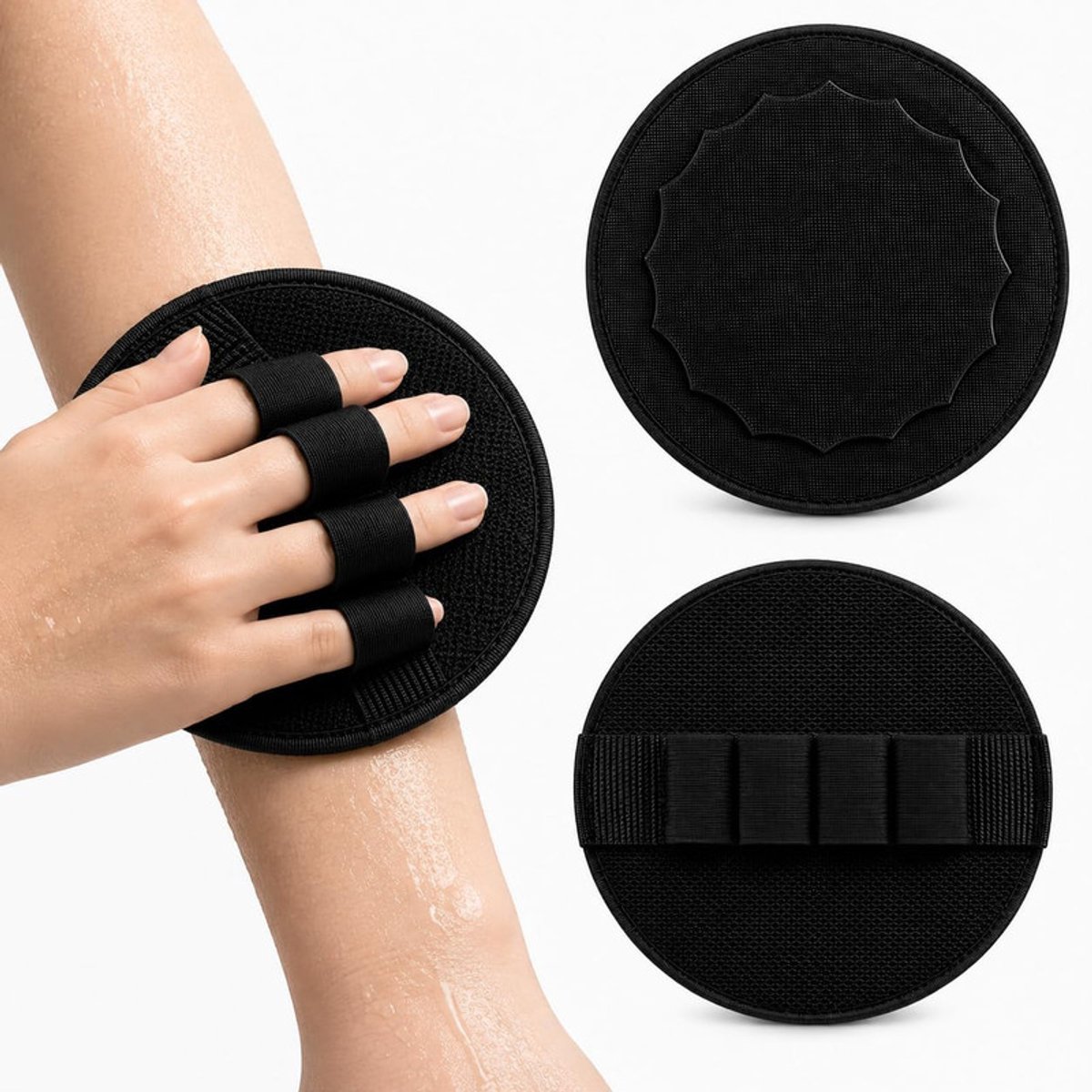 Scrubhandschoenen Set van 2 - Rubber Met 3D-Textuur - 2 stuks douche- en badgereedschap - Antislip Vingerlus Voor Goede Grip - Exfoliatie Voor Armen, Benen & Rug