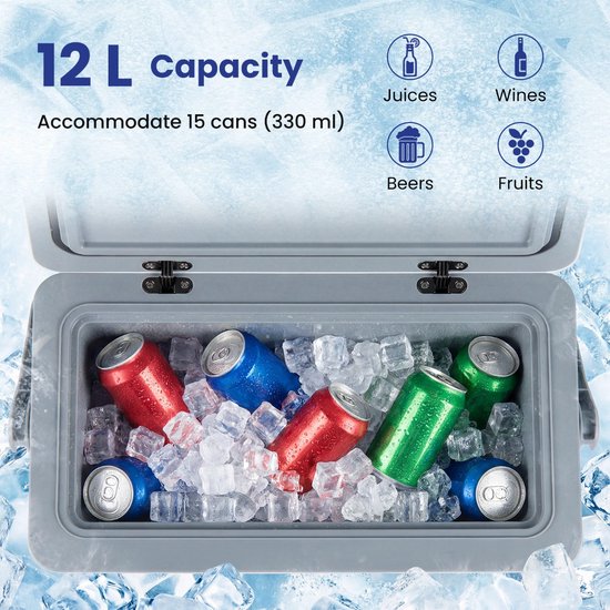 SureDeal® - Koelbox - Draagbare Harde Liter - Ergonomische Handgreep Draagbare - 48,5x29x31,5 cm - Wit van suredeal — afbeelding 4
