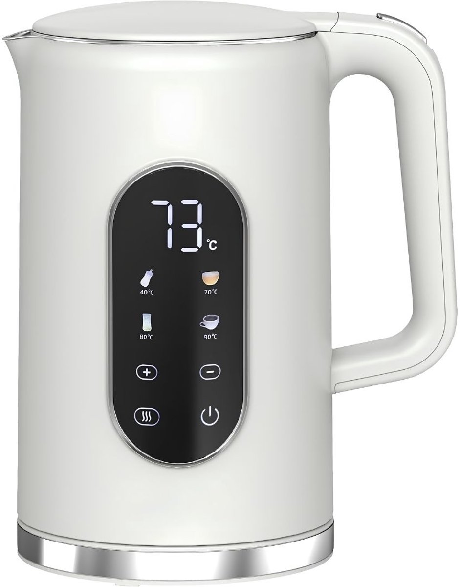 TYR® Waterkoker - Theeketel - Digitaal Temperatuurdisplay - Wit - 16cm x 12cm x 26cm