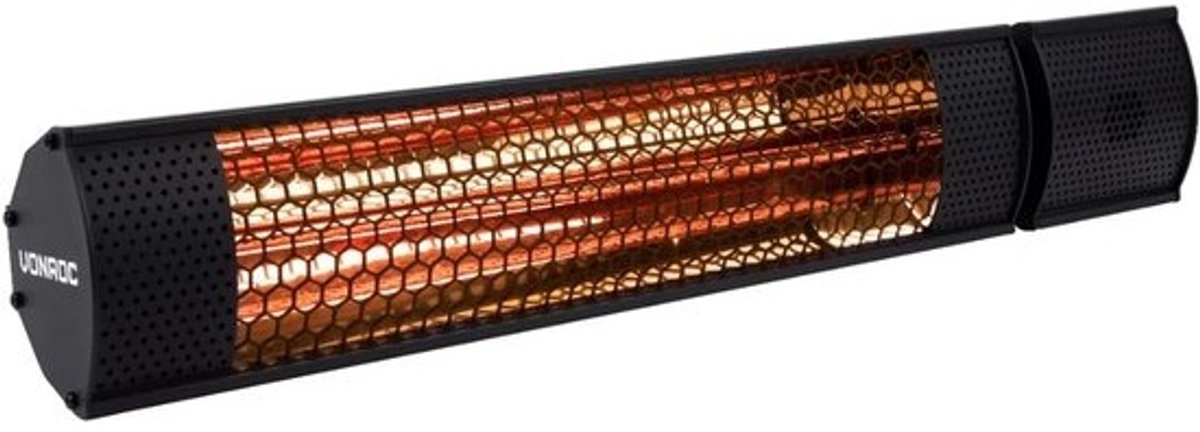 Terrasverwarmer - Buitenverwarming - Aangename Avonden - Lowglare Element - 2000W - Zwart