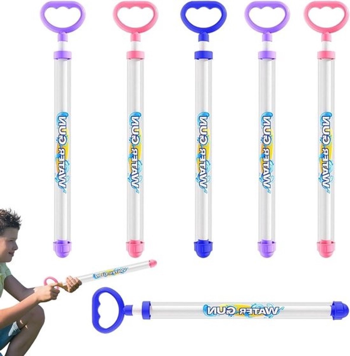 Waterspeelgoed Set - Waterpistolen - Zomerpret Buiten - Meerdere Sproeiers - 6 Stuks - Meerkleurig