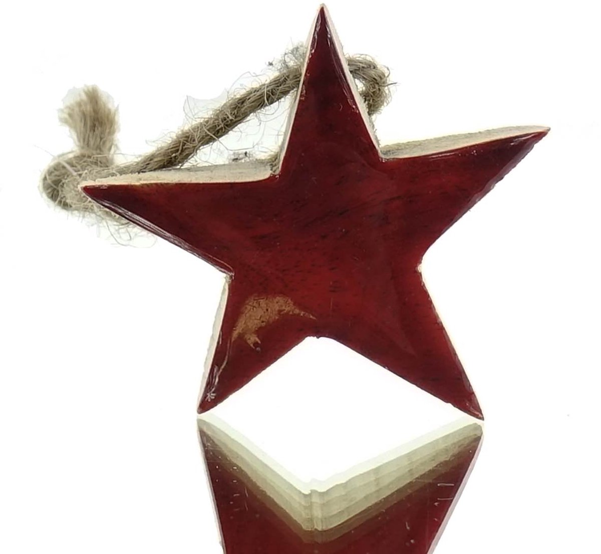 Gasper Kersthanger Massivo ster rood & natuur Ø 5,5 cm - hout