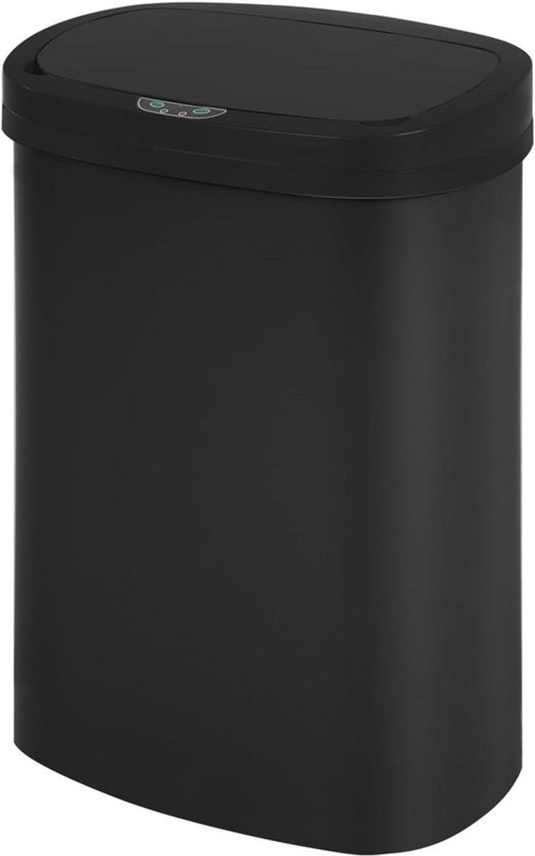 Prullenbak met Deksel - Vuilnisbak Sensor - Hygiënisch Afval Verwerken - Automatische Openingsfunctie - 49 Liter - Zwart