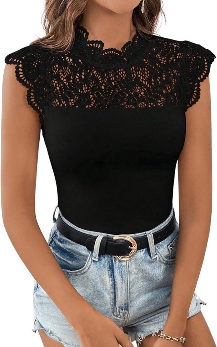 Elegante kanten bodysuit met vleugelmouwen voor dames