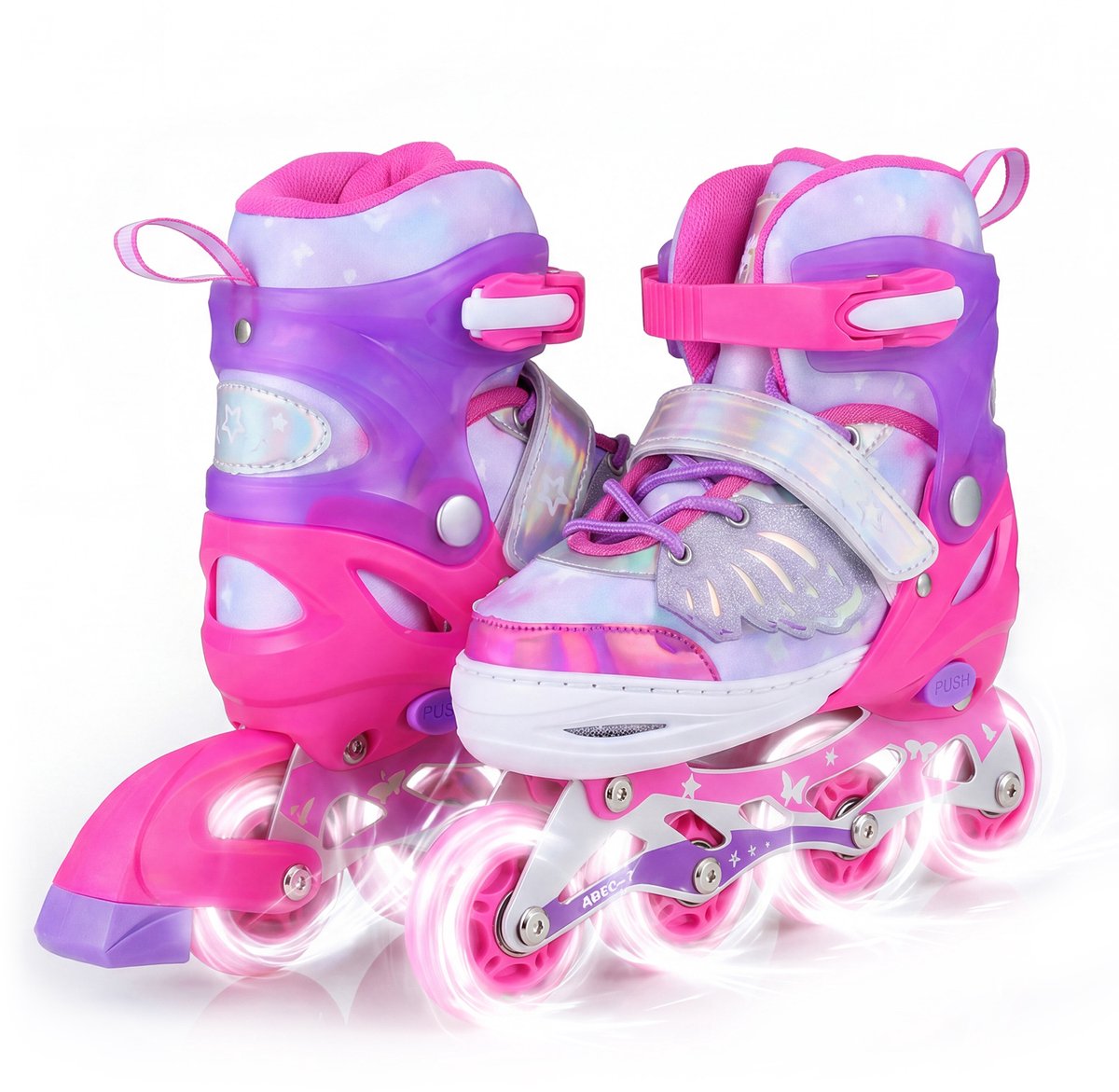 SureDeal® - Sportspeelgoed - Inliners - Kinderen Inline Skates - Verlichte Wielen Rolskates - Blauw - 35x11x28 cm - Roze
