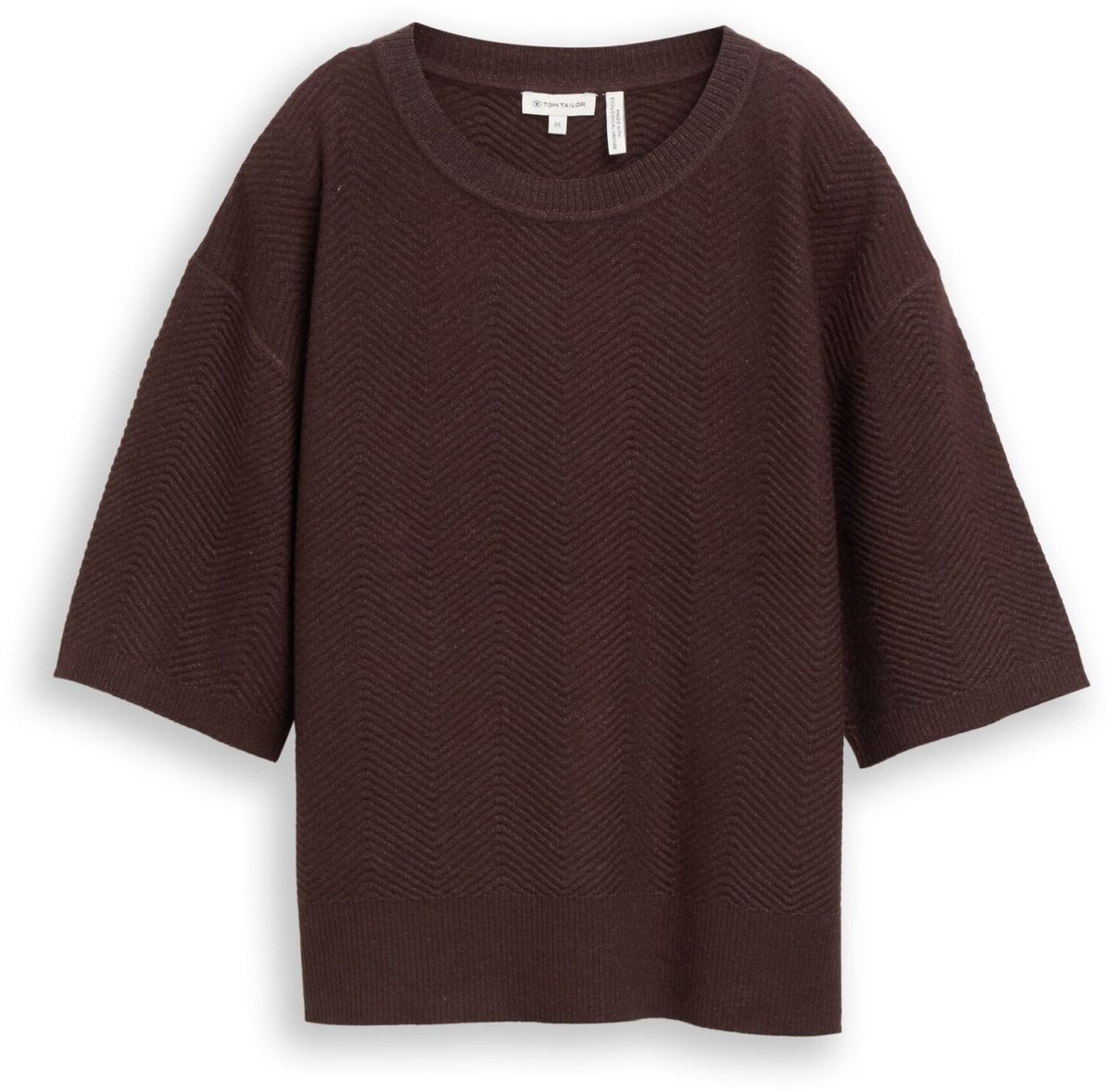 Tom Tailor - Dames pull - Maat XXL - Vrouwen - Bruin - Bovenmateriaal