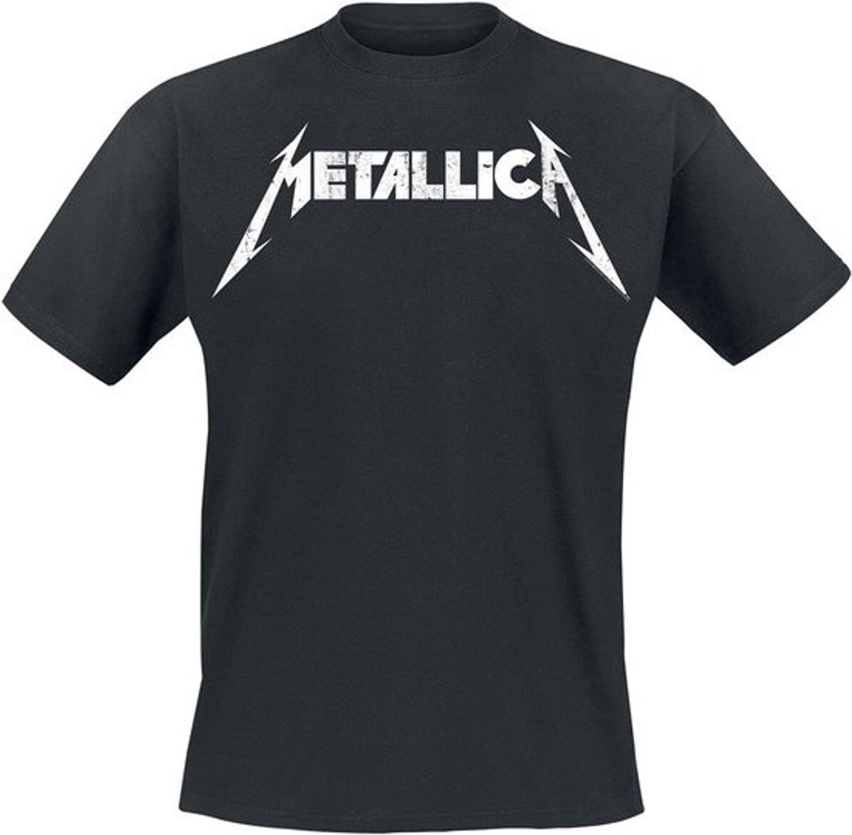 Iconisch Rockband T-shirt met Gestructureerd Logo - Zwart - Maat L