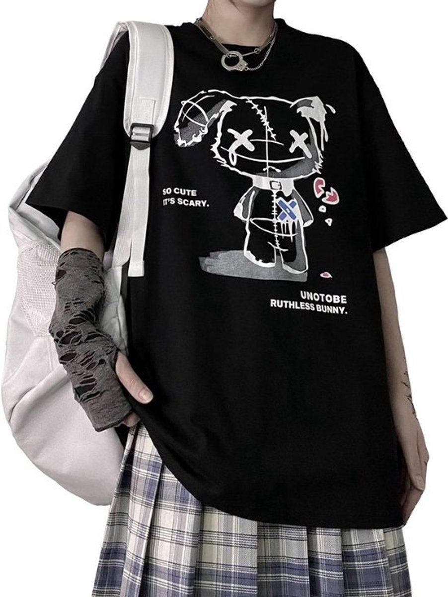 Dames T-shirt met Grunge Beer Print Harajuku Stijl