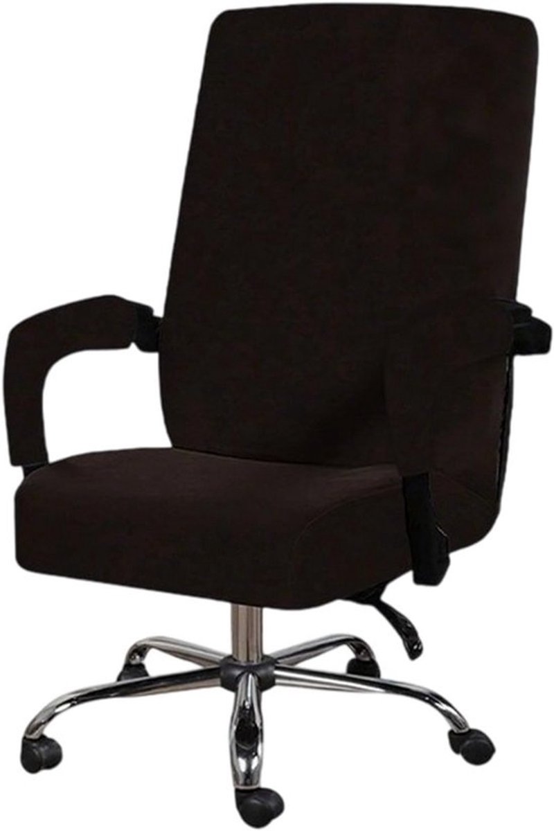 Pluche Velvet Stoelovertrek met Armleuningen - Universele en Wasbare Hoes voor Bureaustoel of Gamingstoel