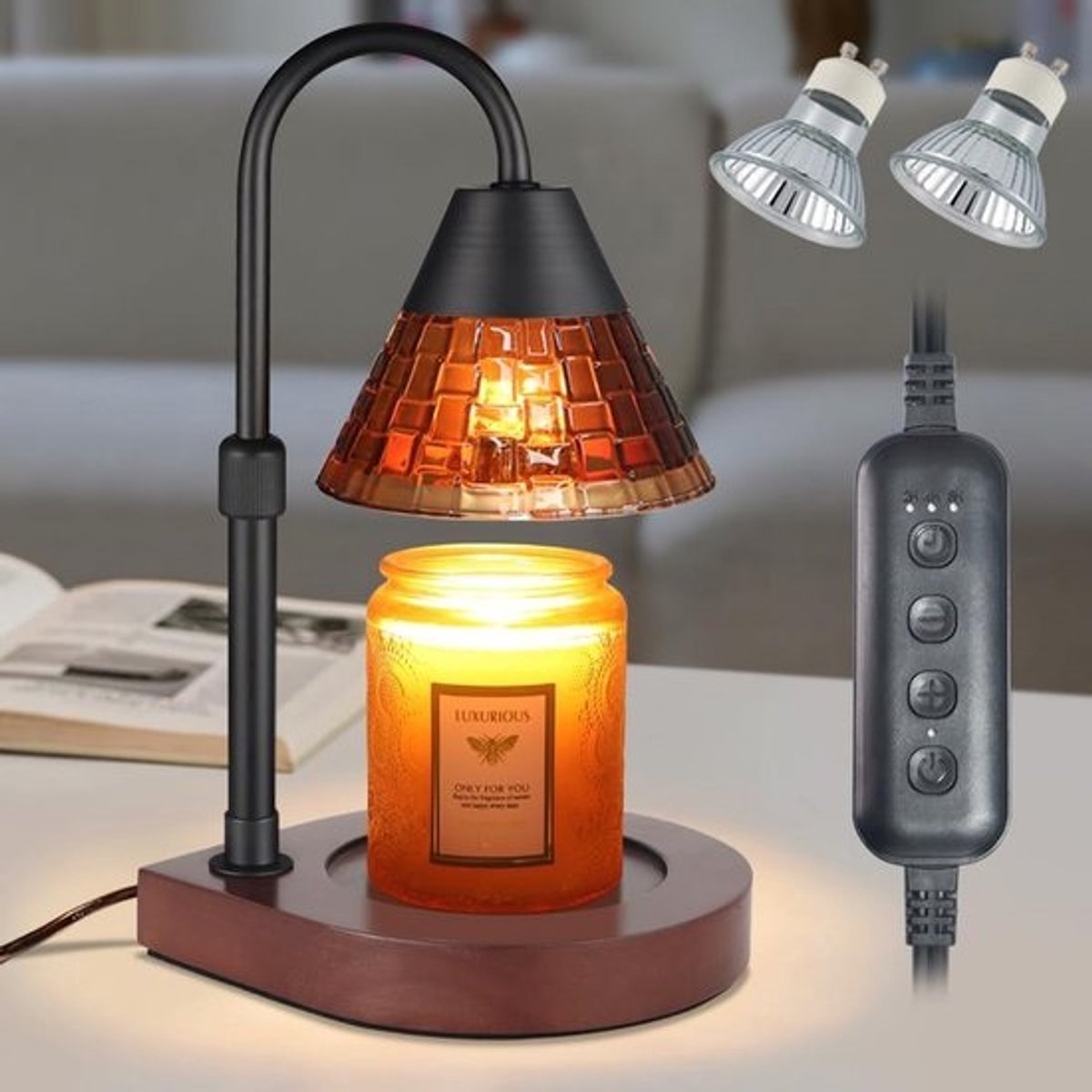 Wax Warmer Lamp - Dimbare elektrische wax warmer met timer voor wax melts en geurkaarsen